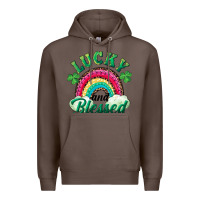 Coffee Lucky and blessed rainbow Premium Hoodie - RanaPortraitStore