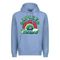 Colony Blue Lucky and blessed rainbow Premium Hoodie - RanaPortraitStore