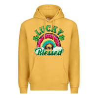 Mustard Lucky and blessed rainbow Premium Hoodie - RanaPortraitStore