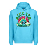 Ocean Blue Lucky and blessed rainbow Premium Hoodie - RanaPortraitStore