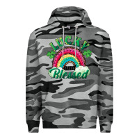 Slate Camo Lucky and blessed rainbow Premium Hoodie - RanaPortraitStore