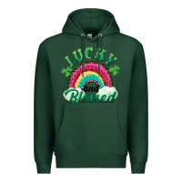 Sports Green Lucky and blessed rainbow Premium Hoodie - RanaPortraitStore