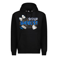 Black little sister biggest fan volleyball Premium Hoodie - Zillion Design Studio