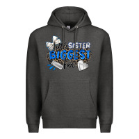 Charcoal Heather little sister biggest fan volleyball Premium Hoodie - Zillion Design Studio