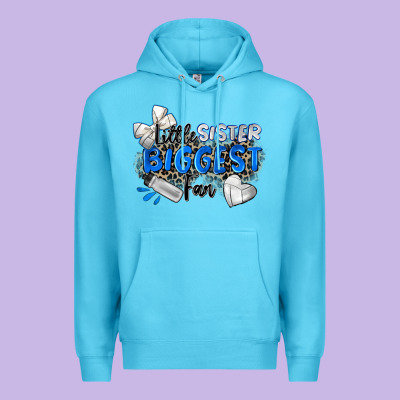 Little Sister Biggest Fan Volleyball Premium Hoodie Designed By Zillion Design Studio