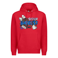 Red little sister biggest fan volleyball Premium Hoodie - Zillion Design Studio