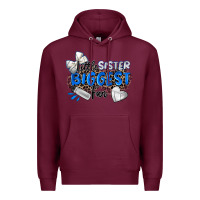 Burgundy little sister biggest fan volleyball Premium Hoodie - Zillion Design Studio