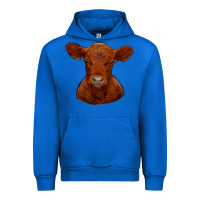 Cobalt red angus calf Urban Hoodie - RanaPortraitStore