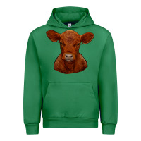 Emerald red angus calf Urban Hoodie - RanaPortraitStore