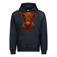 Navy red angus calf Urban Hoodie - RanaPortraitStore
