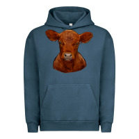 Pigment Midnight Navy red angus calf Urban Hoodie - RanaPortraitStore