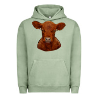 Pigment Oil Green red angus calf Urban Hoodie - RanaPortraitStore