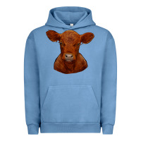 Pigment Pebble Blue red angus calf Urban Hoodie - RanaPortraitStore