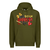 Army Green little sister biggest fan softball Premium Hoodie - Zillion Design Studio