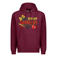 Burgundy little sister biggest fan softball Premium Hoodie - Zillion Design Studio