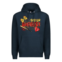 Navy little sister biggest fan softball Premium Hoodie - Zillion Design Studio