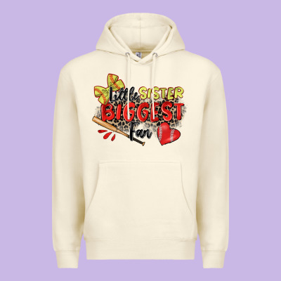 Little Sister Biggest Fan Softball Premium Hoodie Designed By Zillion Design Studio