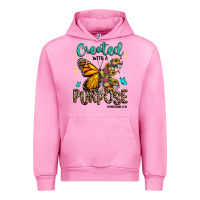 Fuchsia Pink created with a purpose ephesians 2 10 Urban Hoodie - RanaPortraitStore