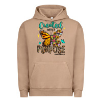 Pigment Burro created with a purpose ephesians 2 10 Urban Hoodie - RanaPortraitStore