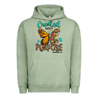 Pigment Oil Green created with a purpose ephesians 2 10 Urban Hoodie - RanaPortraitStore