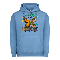 Pigment Pebble Blue created with a purpose ephesians 2 10 Urban Hoodie - RanaPortraitStore