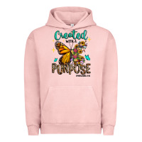 Pigment Salmon created with a purpose ephesians 2 10 Urban Hoodie - RanaPortraitStore