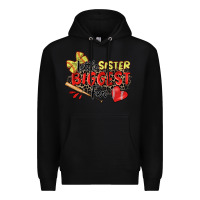 Black little sister biggest fan softball Premium Hoodie - Zillion Design Studio