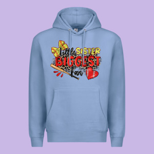 Little Sister Biggest Fan Softball Premium Hoodie Designed By Zillion Design Studio