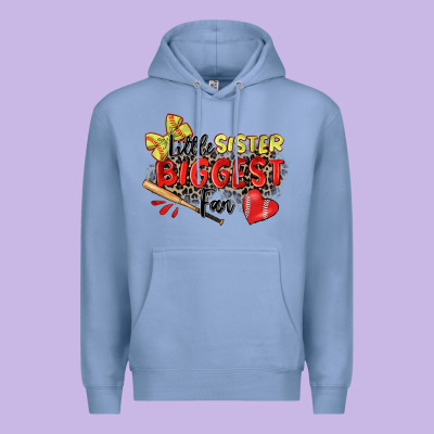 Little Sister Biggest Fan Softball Premium Hoodie Designed By Zillion Design Studio