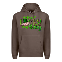 Coffee Lucky Baby With Pig Premium Hoodie - RanaPortraitStore