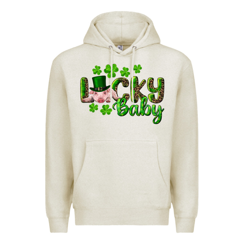Lucky Baby With Pig Premium Hoodie by RanaPortraitStore | Teevron