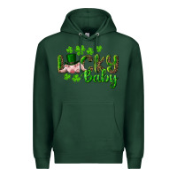 Sports Green Lucky Baby With Pig Premium Hoodie - RanaPortraitStore