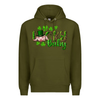 Army Green Lucky Baby With Pig Premium Hoodie - RanaPortraitStore