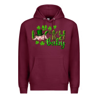 Burgundy Lucky Baby With Pig Premium Hoodie - RanaPortraitStore