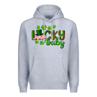 Heather Grey Lucky Baby With Pig Premium Hoodie - RanaPortraitStore