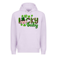 Lilac Lucky Baby With Pig Premium Hoodie - RanaPortraitStore