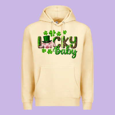 Lucky Baby With Pig Premium Hoodie Designed By Ranaportraitstore