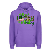 Purple Lucky Baby With Pig Premium Hoodie - RanaPortraitStore