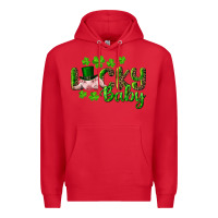 Red Lucky Baby With Pig Premium Hoodie - RanaPortraitStore