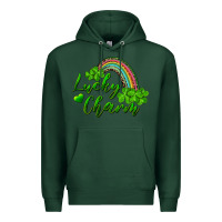 Sports Green Lucky charm rainbow and shamrocks Premium Hoodie - RanaPortraitStore