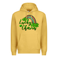 Antique Gold Lucky charm rainbow and shamrocks Premium Hoodie - RanaPortraitStore