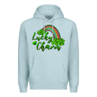 Blue Mist Lucky charm rainbow and shamrocks Premium Hoodie - RanaPortraitStore