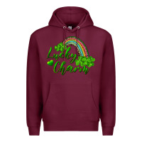 Burgundy Lucky charm rainbow and shamrocks Premium Hoodie - RanaPortraitStore