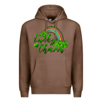 Chestnut Lucky charm rainbow and shamrocks Premium Hoodie - RanaPortraitStore