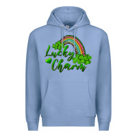 Colony Blue Lucky charm rainbow and shamrocks Premium Hoodie - RanaPortraitStore