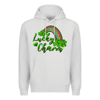 Dove Grey Lucky charm rainbow and shamrocks Premium Hoodie - RanaPortraitStore
