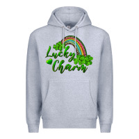 Heather Grey Lucky charm rainbow and shamrocks Premium Hoodie - RanaPortraitStore