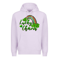 Lilac Lucky charm rainbow and shamrocks Premium Hoodie - RanaPortraitStore