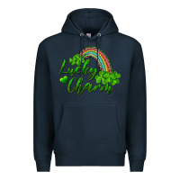 Navy Lucky charm rainbow and shamrocks Premium Hoodie - RanaPortraitStore
