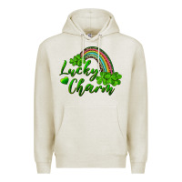 Oatmeal Heather Lucky charm rainbow and shamrocks Premium Hoodie - RanaPortraitStore